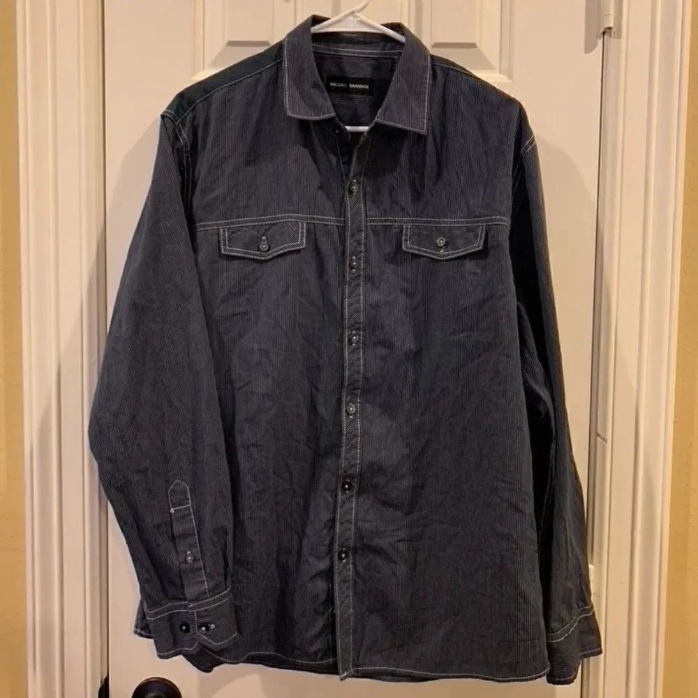 Michael Brandon Stripped Long Sleeve Shirt